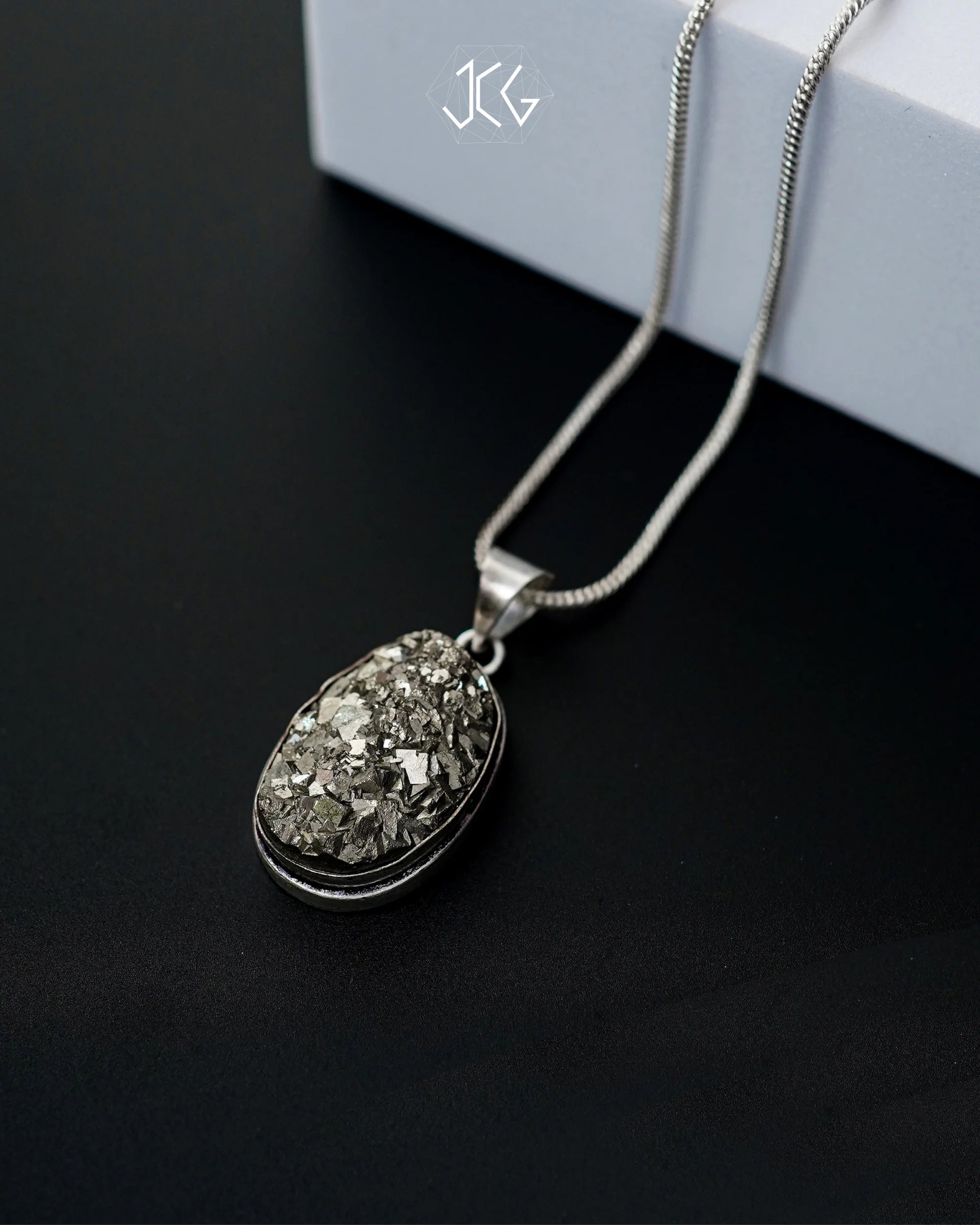 Oval Pyrite Pendant - Jaipur Crystal Gems